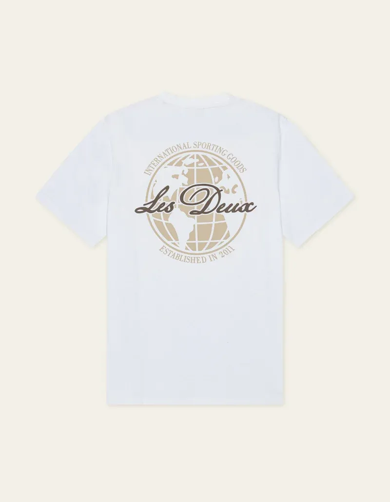 Les Deux Ben Globe T-Shirt 1001476 WHITE