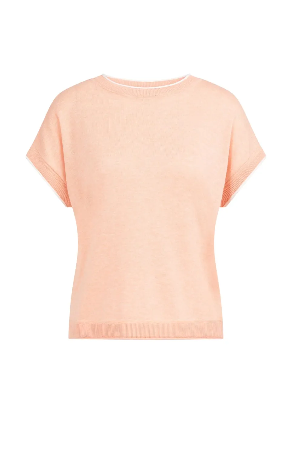 YaYa Knitted sweater with rolled ed 01-000580-604 PEACH PALAZZO ORANGE