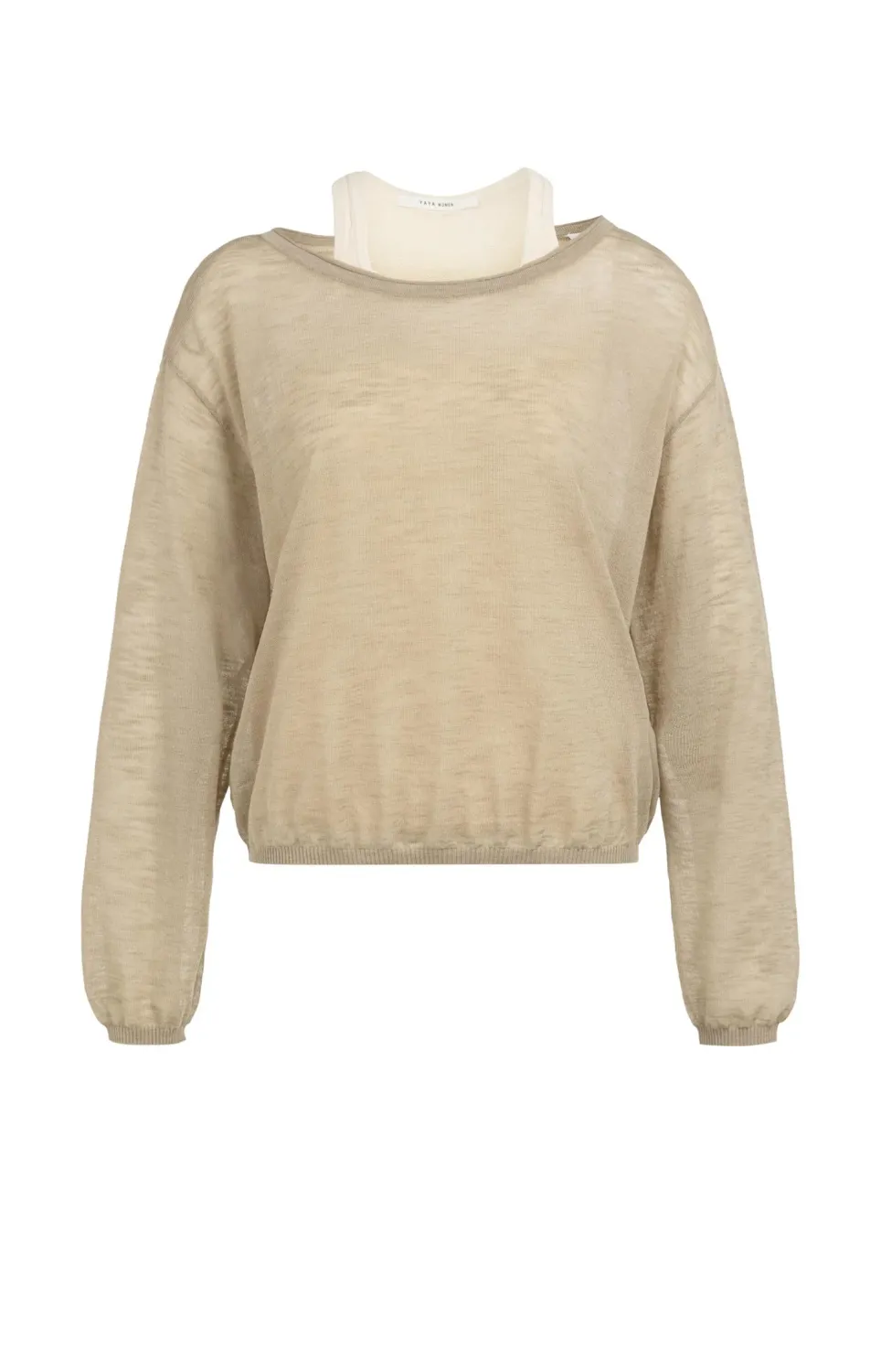 YaYa Twinset sweater with singlet 01-000594-604 CROCKERY BROWN