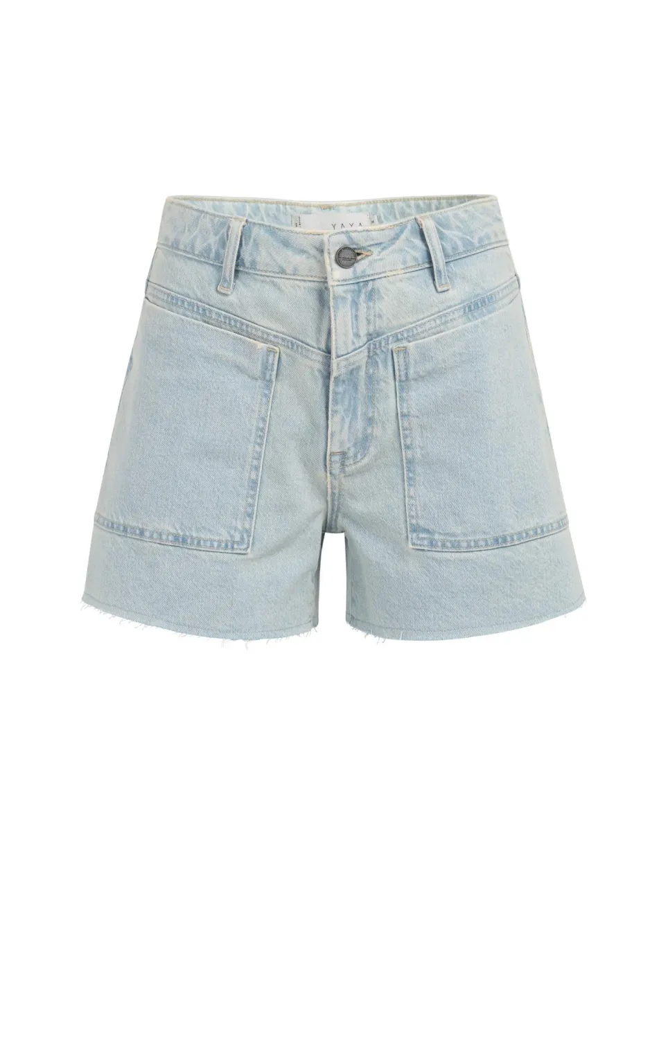 YaYa Loose fit colored worker short 01-321030-604 LIGHT DENIM