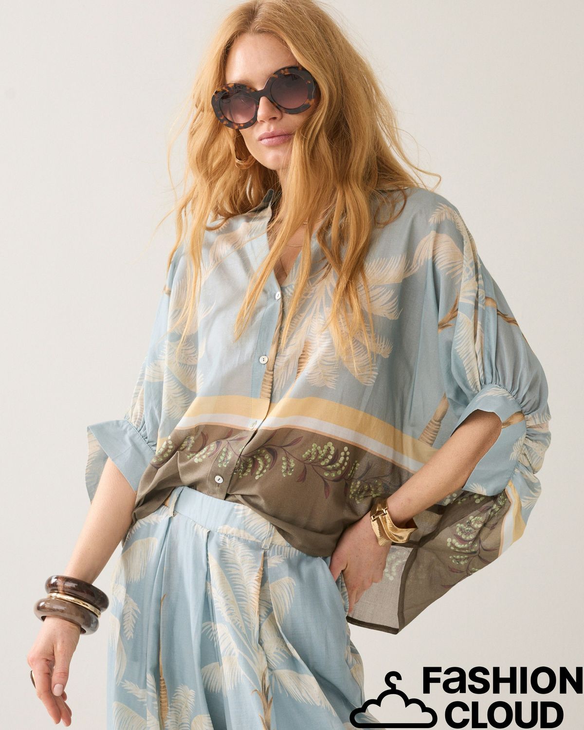 Summum Woman Blouse Palmtree print 2s3496-12451 431