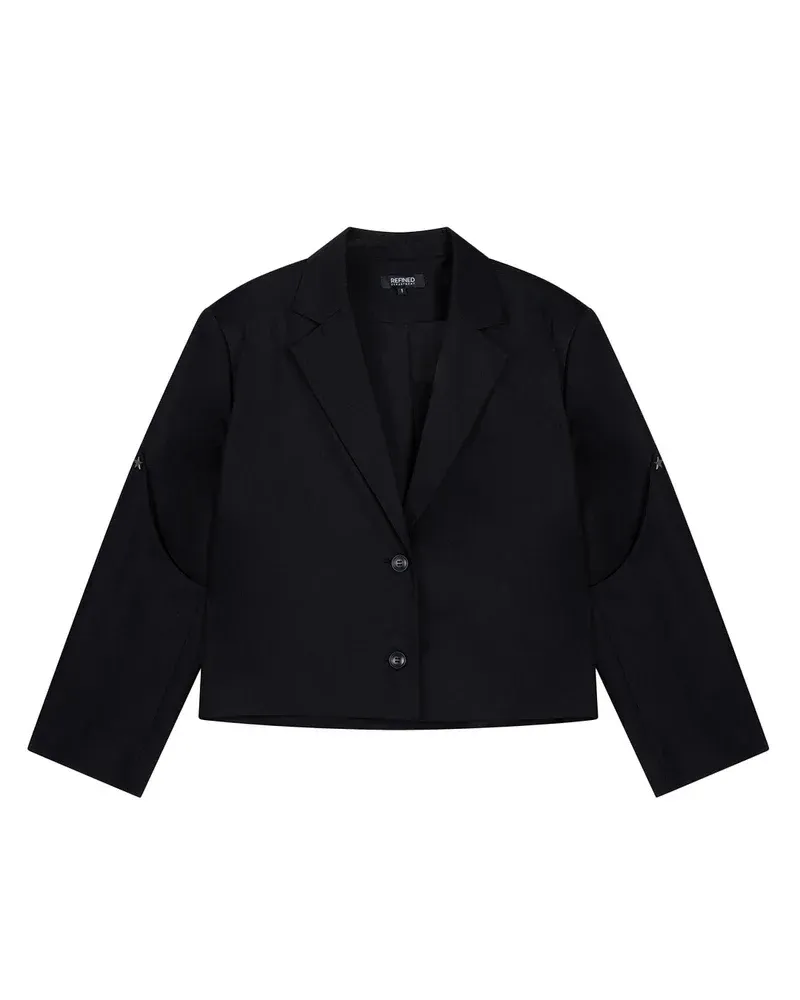 Refined ladies woven oversized star cropped R2602464898 black