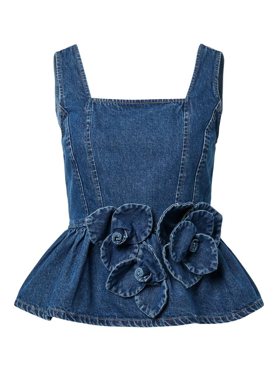 99999 - Algemene gro YASELSIE SL PEPLUM DENIM TOP - SHOW 26039909 Medium Blue De 99999 - Algemene gro YASELSIE SL PEPLUM DENIM TOP - SHOW 26039909 Medium Blue De