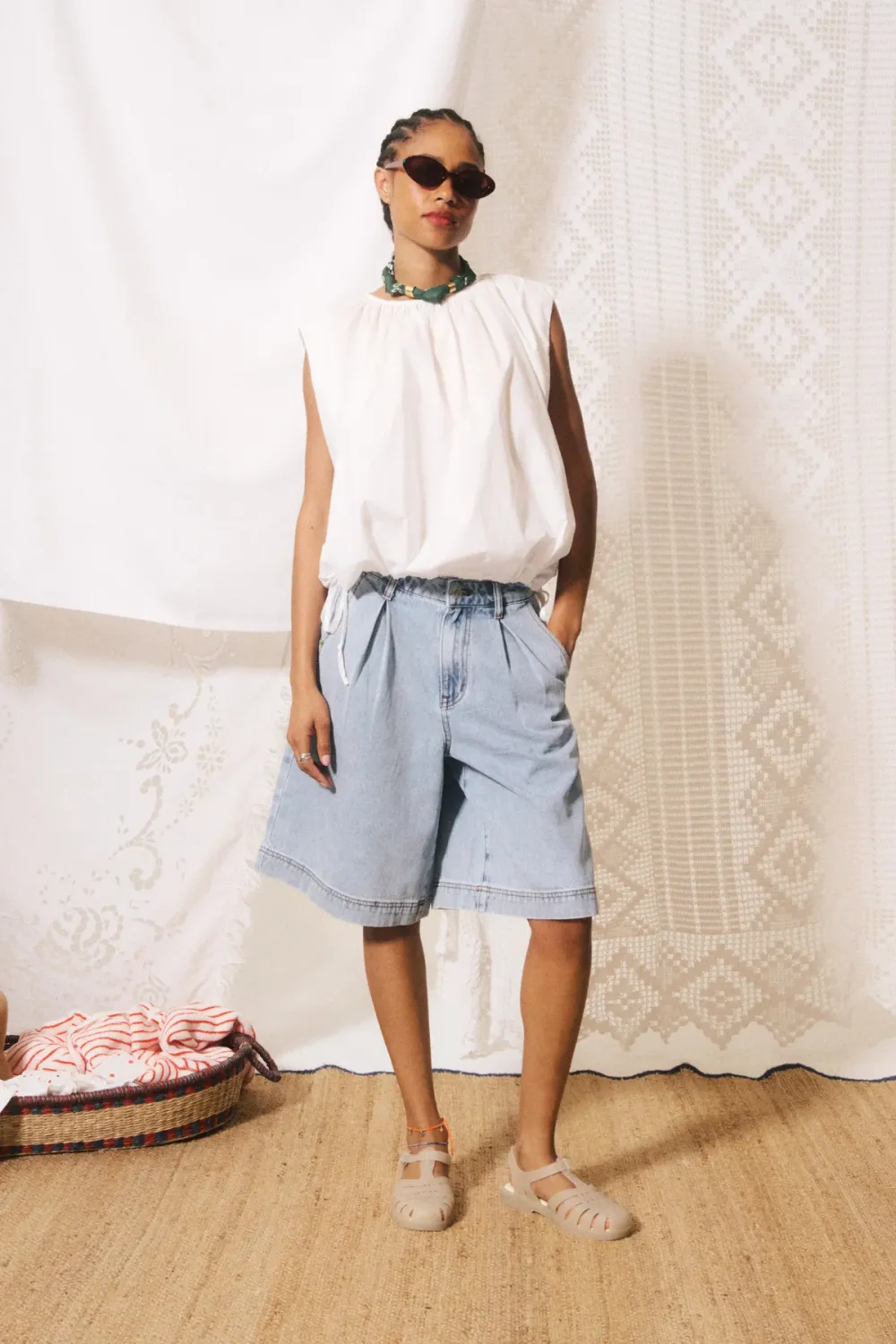 FRNCH GASPARE BERMUDA CHC26427 BLEU JEAN