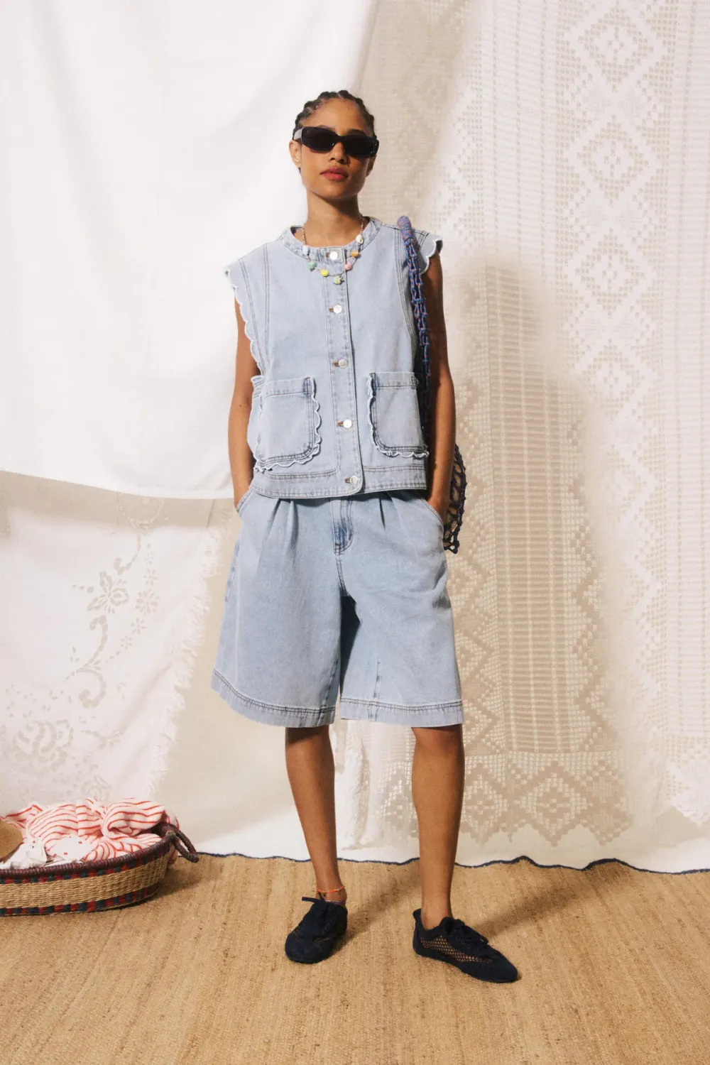 FRNCH LILLO GILET CHC26426 BLEU JEAN