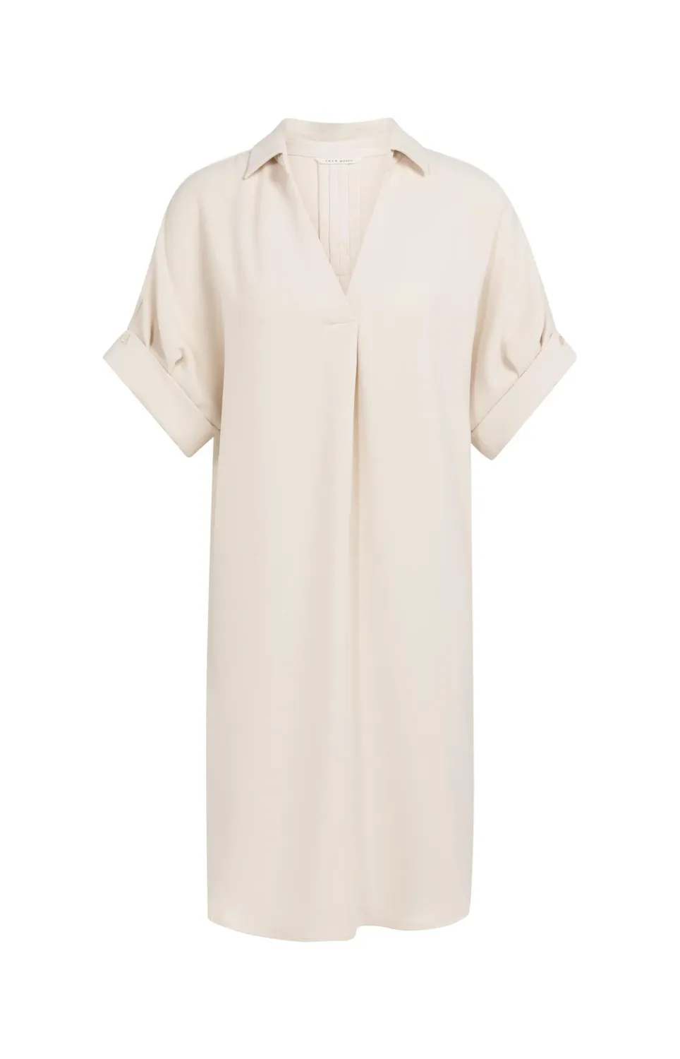 YaYa V-neck dress with pleated slee 01-601218-604 CREME BEIGE