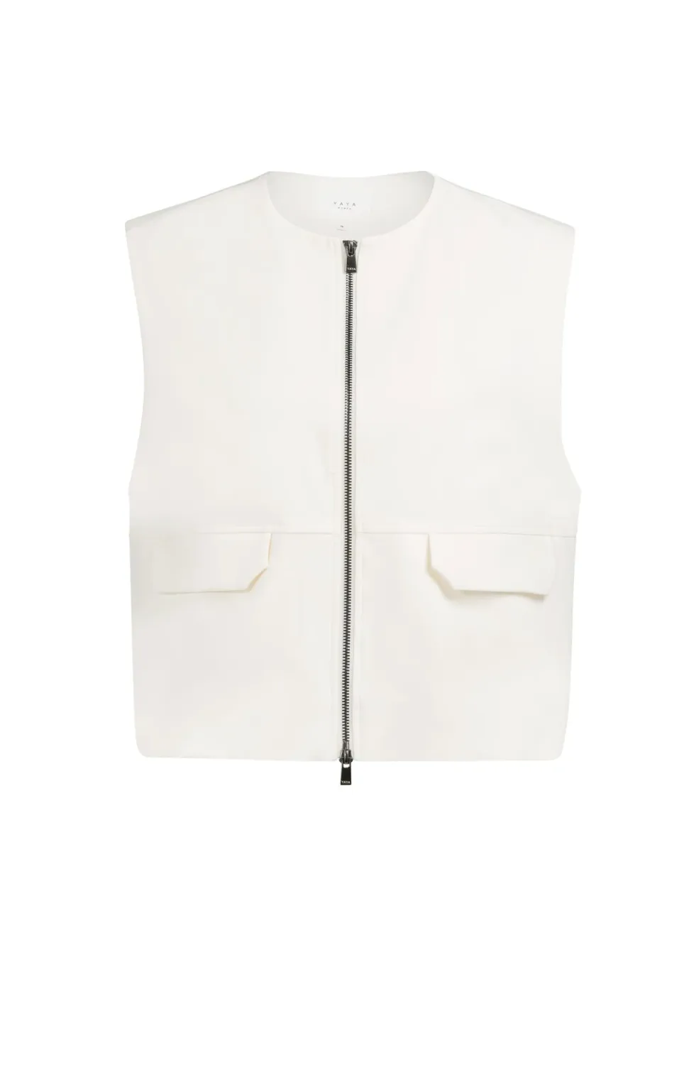 YaYa Sleeveless woven jacket with b 01-511051-604 IVORY WHITE