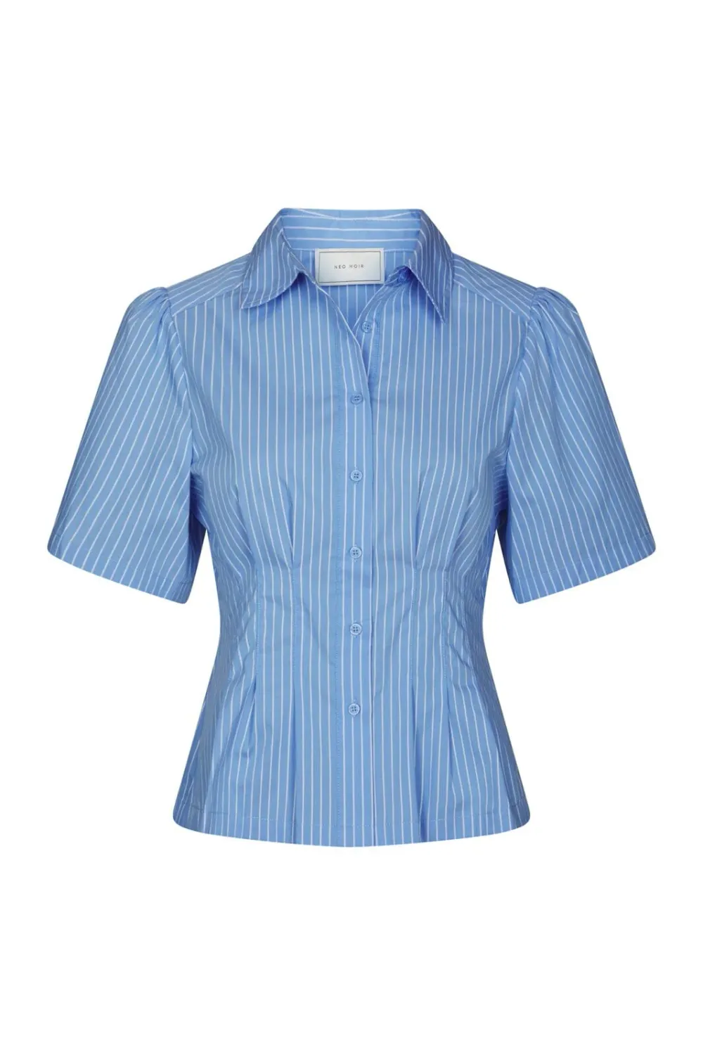 Neo Noir Balara Stripe Poplin Shirt 169049 Light Blue