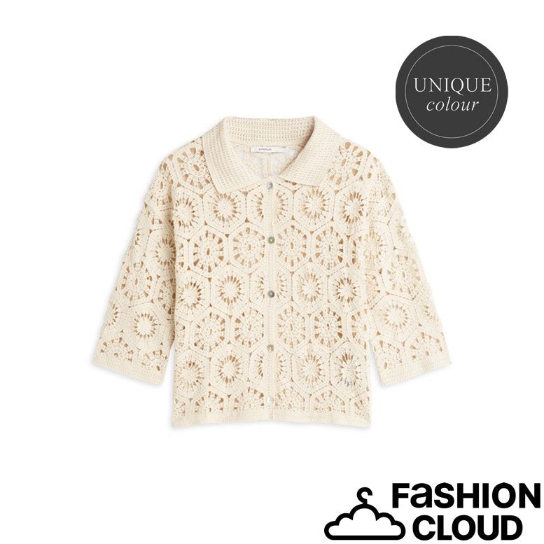 Summum Woman Short sleeve cardigan Crochet knit 7s8007-70079 702