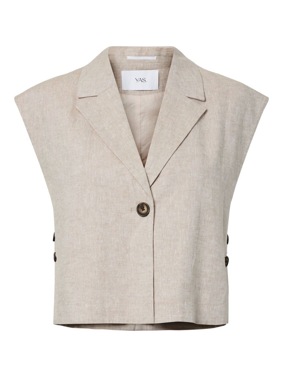 99999 - Algemene gro YASUSUMA SHORT LINEN BLEND WAISTCOA: 26040382 White Pepper