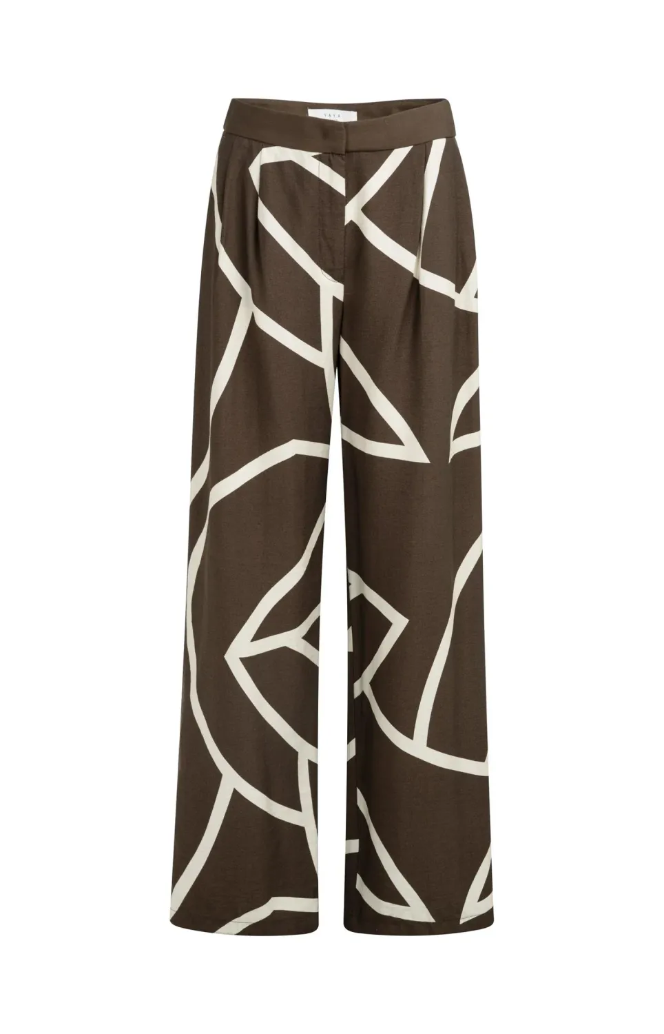 YaYa Woven printed wide leg trouser 01-301260-605 CHOCOLATE MARTINI BR