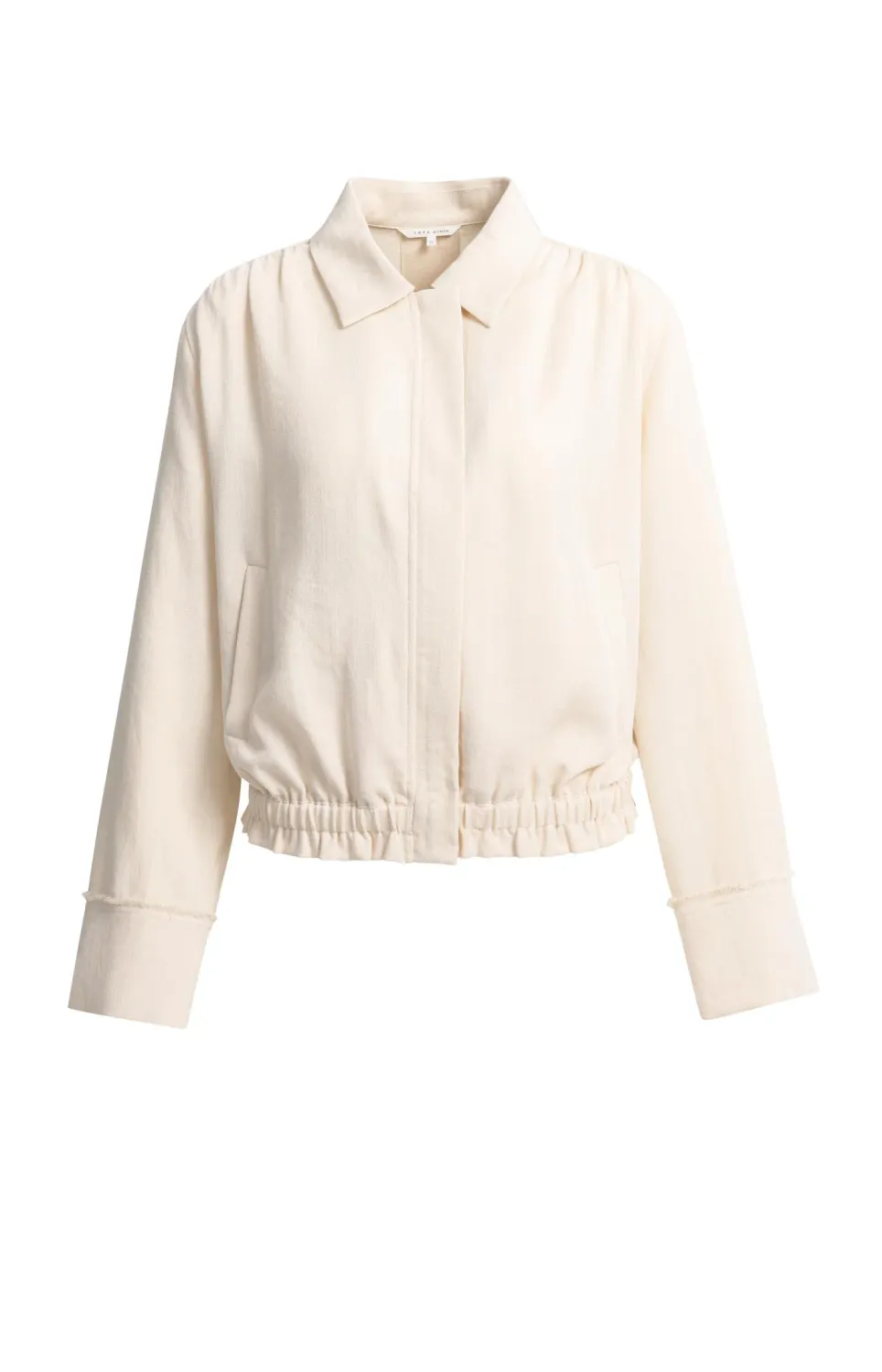 YaYa Linen blouse jacket with draws 01-201216-605 CLOUD CREME WHITE