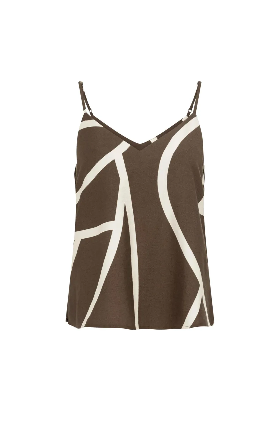 YaYa Printed v-neck singlet 01-721060-605 CHOCOLATE MARTINI BR