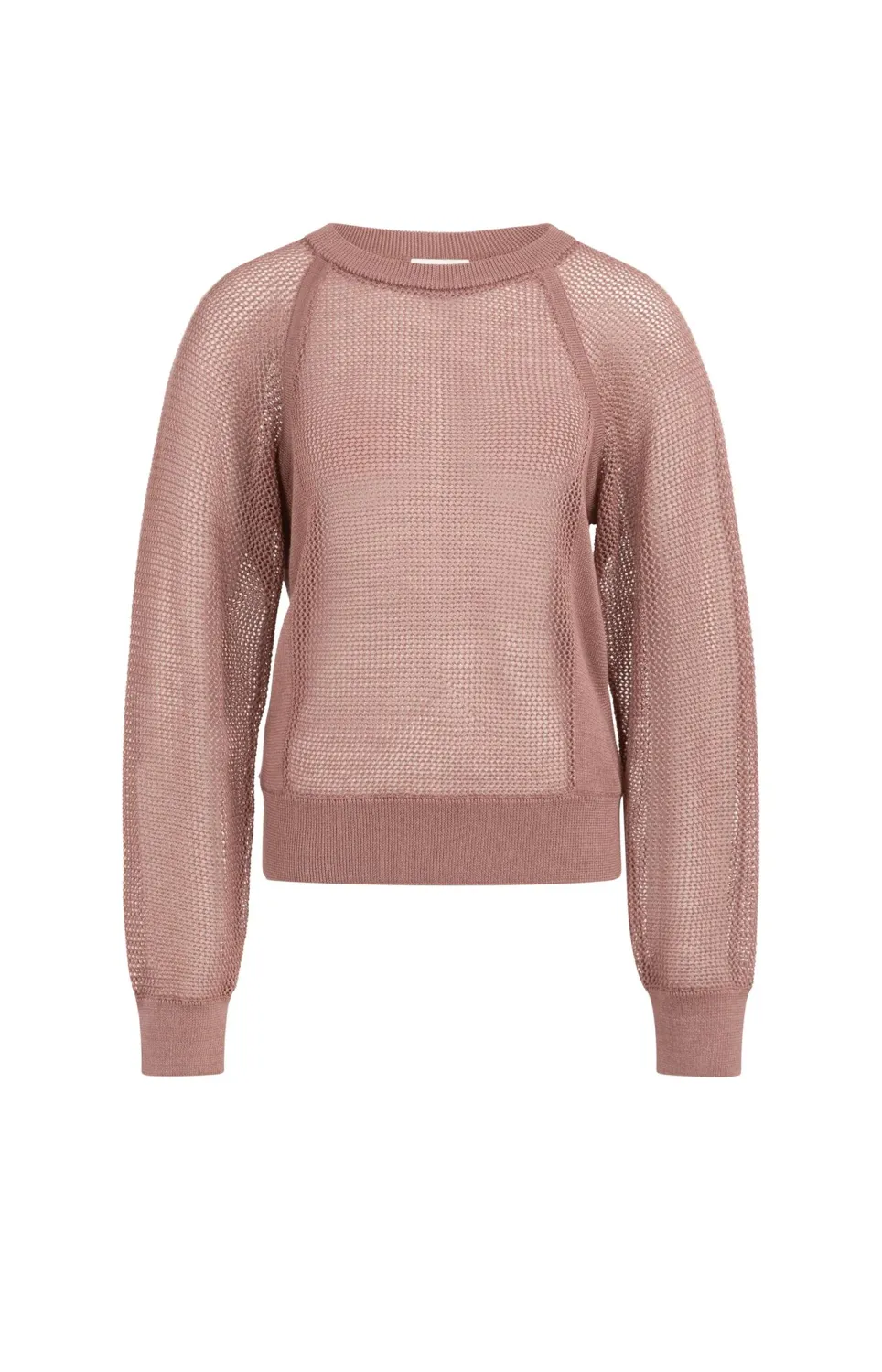 YaYa Mesh stitch raglan sweater 01-000592-605 BURLWOOD PINK
