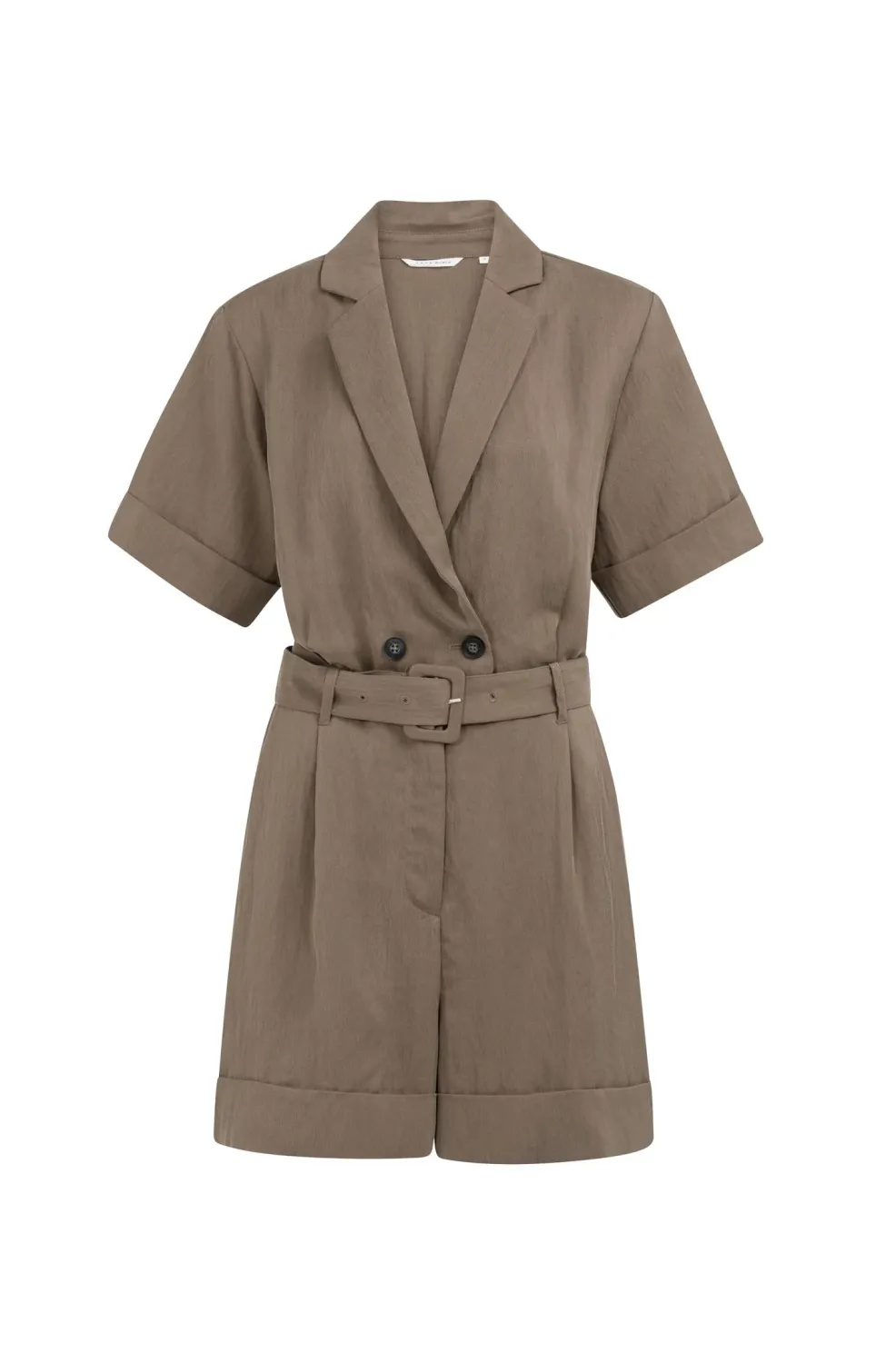 YaYa Woven loose fit playsuit with 01-341025-605 WASHED BROWN