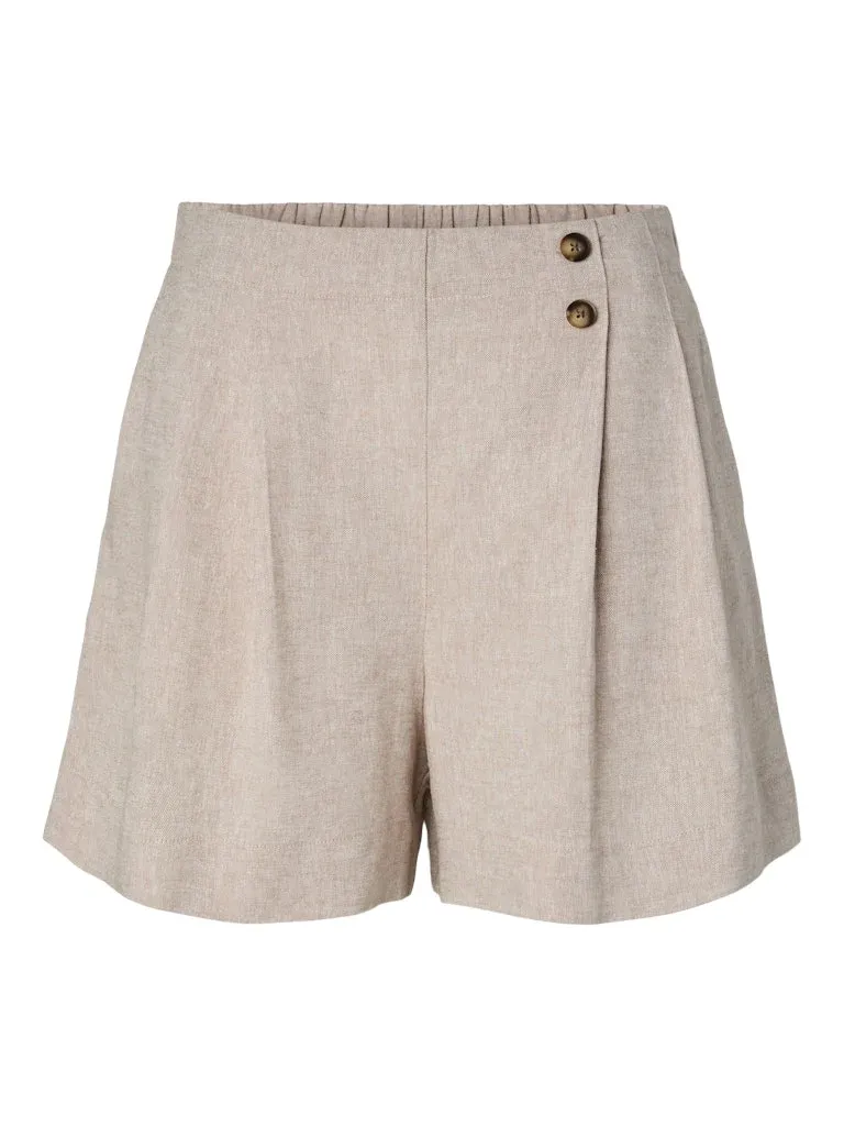 99999 - Algemene gro YASUSUMA HW LINEN BLEND SHORTS 26040842 White Pepper
