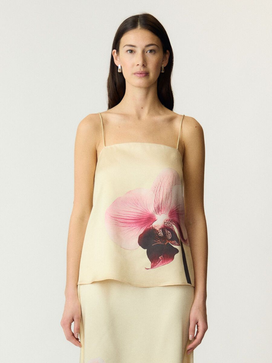 99999 - Algemene gro YASORCHIDA SATIN SINGLET TOP S. - S: 26039935 Anise Flower/