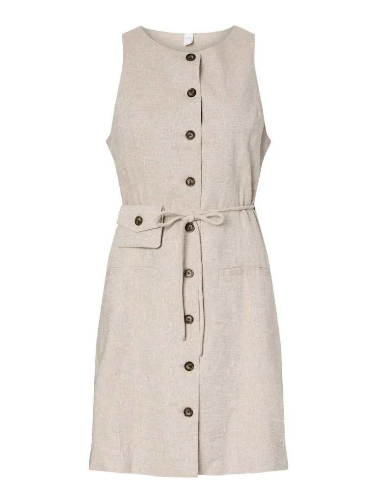 99999 - Algemene gro YASUSUMA SL LINEN BLEND DRESS 26040444 White Pepper