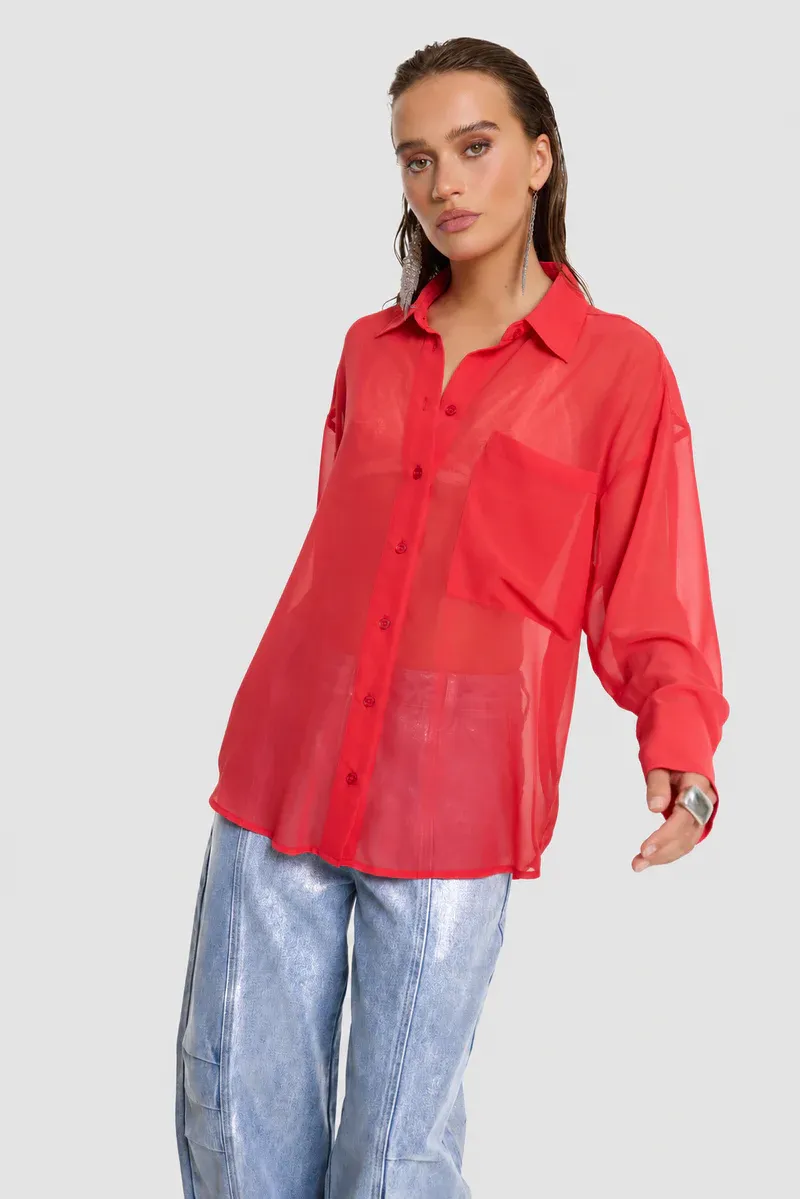 Refined GINNY BLOUSE R2605952183 burned orange