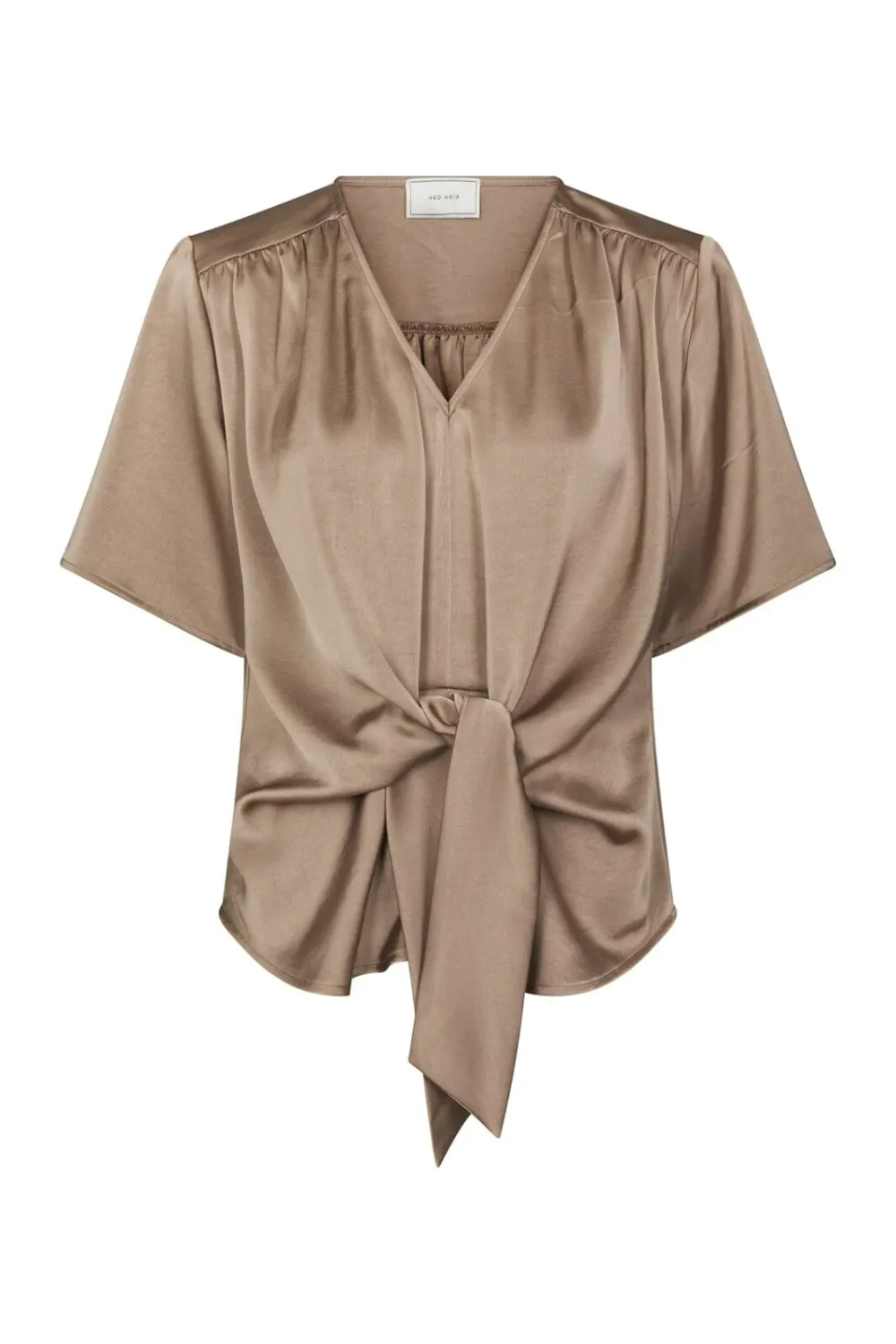Neo Noir Casadia Heavy Sateen Blouse 165695 Dark Taupe