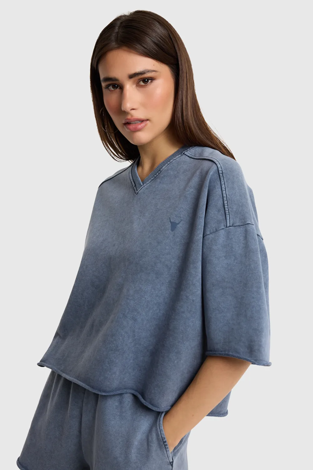 Alix the Label CUT SEAM SWEAT T-SHIRT 2606844797 navy