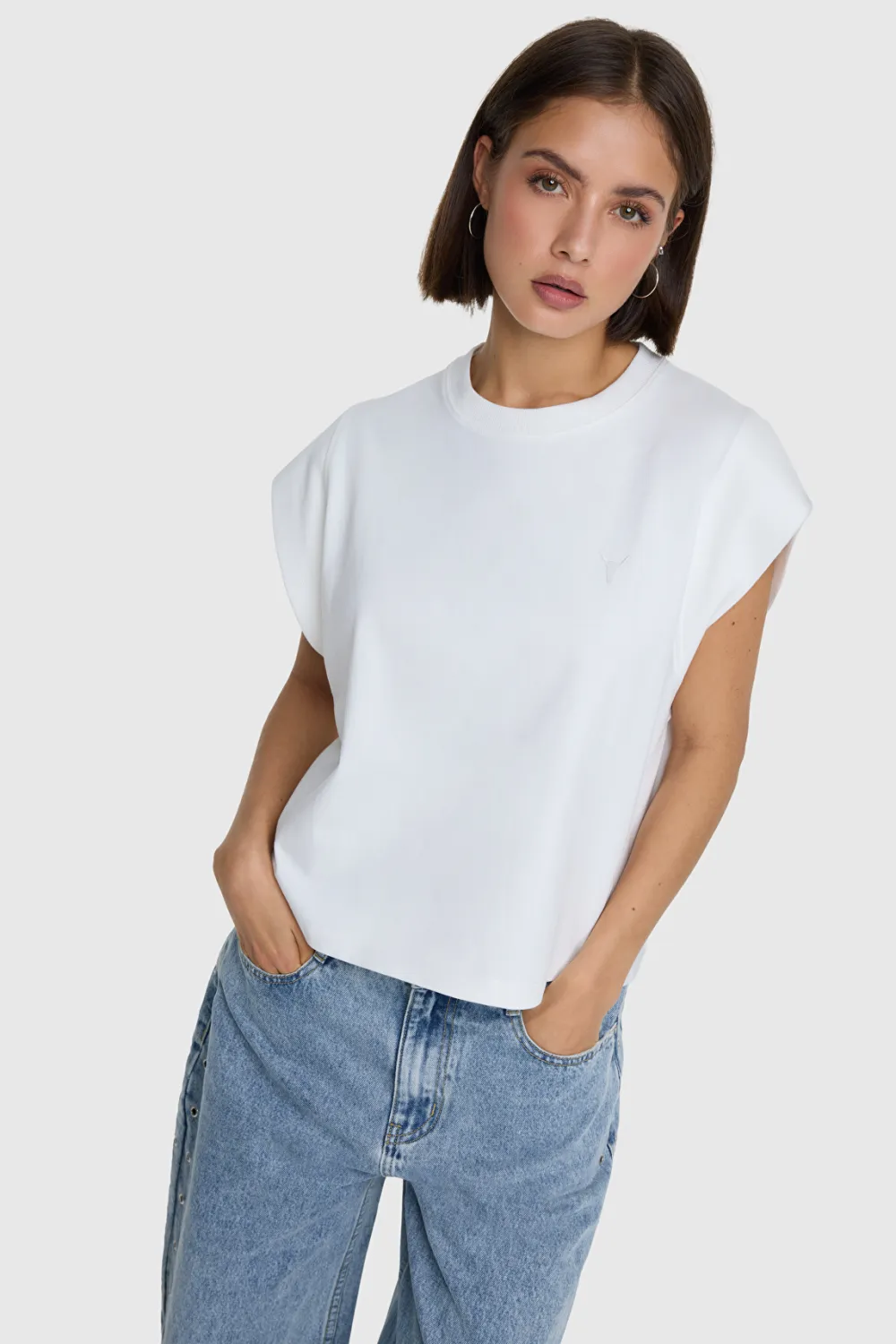 Alix the Label SLEEVELESS T-SHIRT 2606882809 soft white