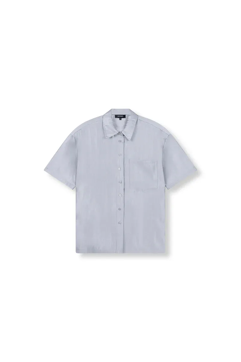 Refined ladies woven oversized short sleeve R2606953197 silver