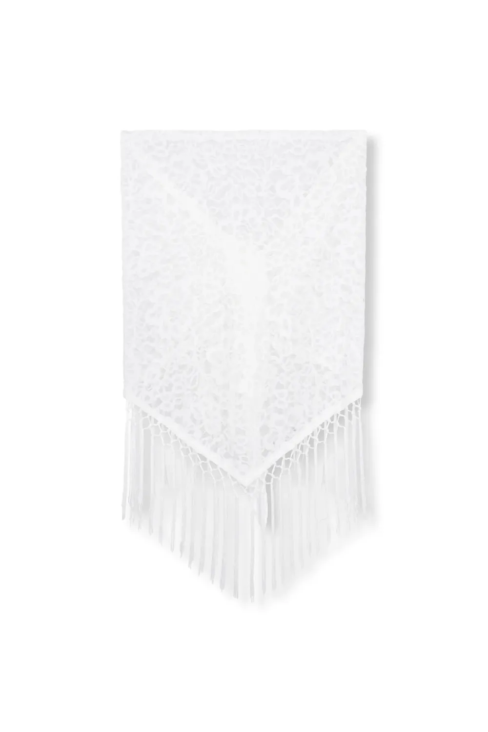 Refined ladies knitted lace triangle scarf C R2606091196 white