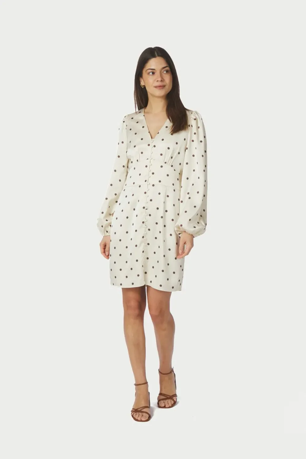 Neo Noir Mabel Dotted Dress 167928 Creme