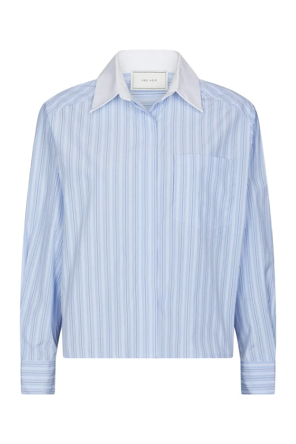 Neo Noir Delfia Stripe Shirt 169224 Light blue stripe