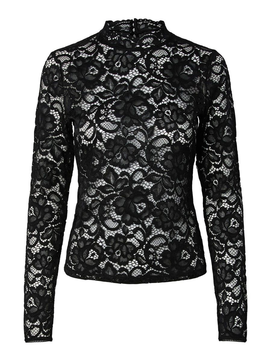 99999 - Algemene gro YASLACEY LS LACE TOP S. NOOS 26039992 Black