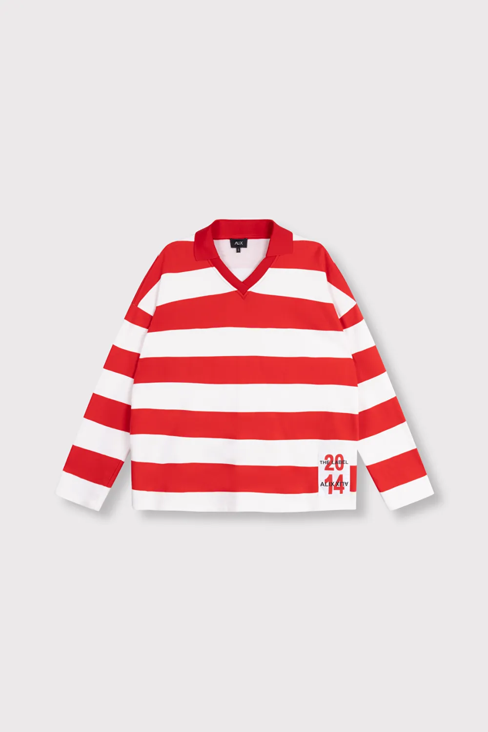 Alix the Label BLOCK STRIPE POLO SWEATER 2607845792 spicy coral Alix the Label BLOCK STRIPE POLO SWEATER 2607845792 spicy coral