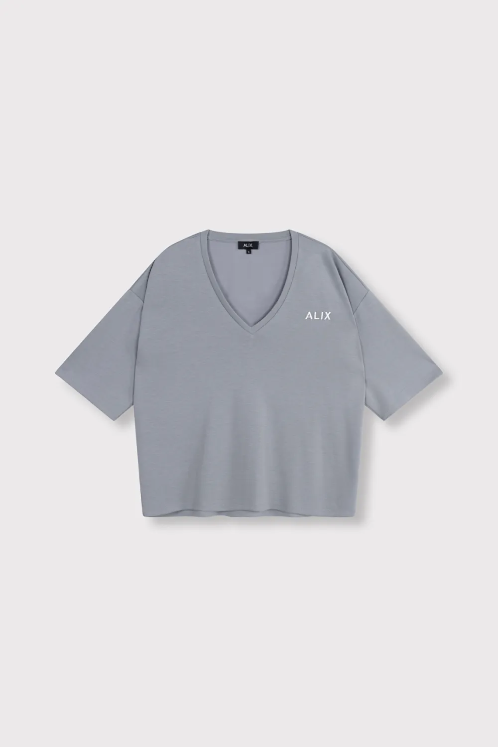 Alix the Label SCUBA V-NECK TOP 2607860794 light grey Alix the Label SCUBA V-NECK TOP 2607860794 light grey