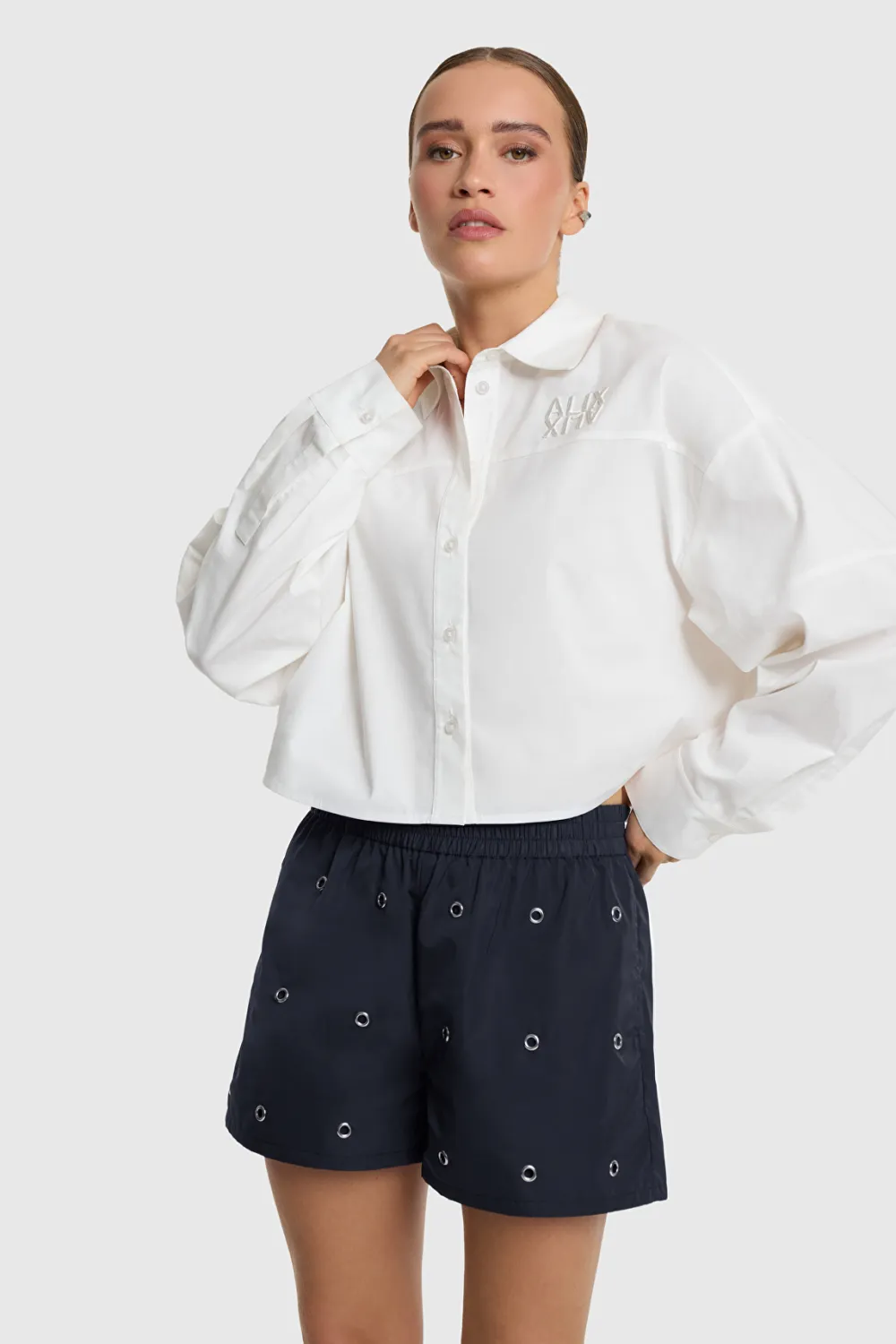Alix the Label CROPPED BLOUSE 2607907778 soft white
