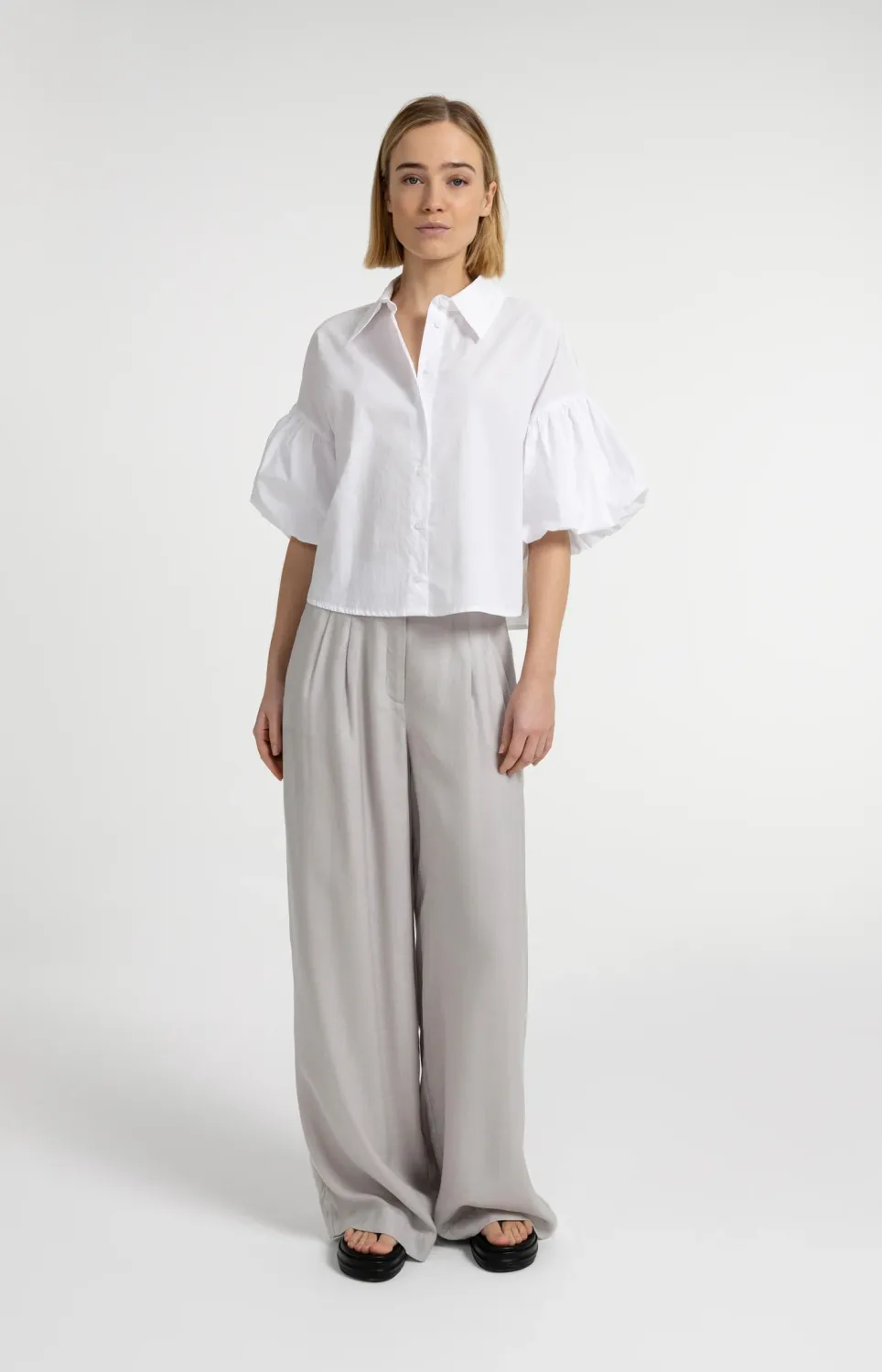 YaYa Broek met wijde pijpen 01-301264-606 ALABASTER GRAY