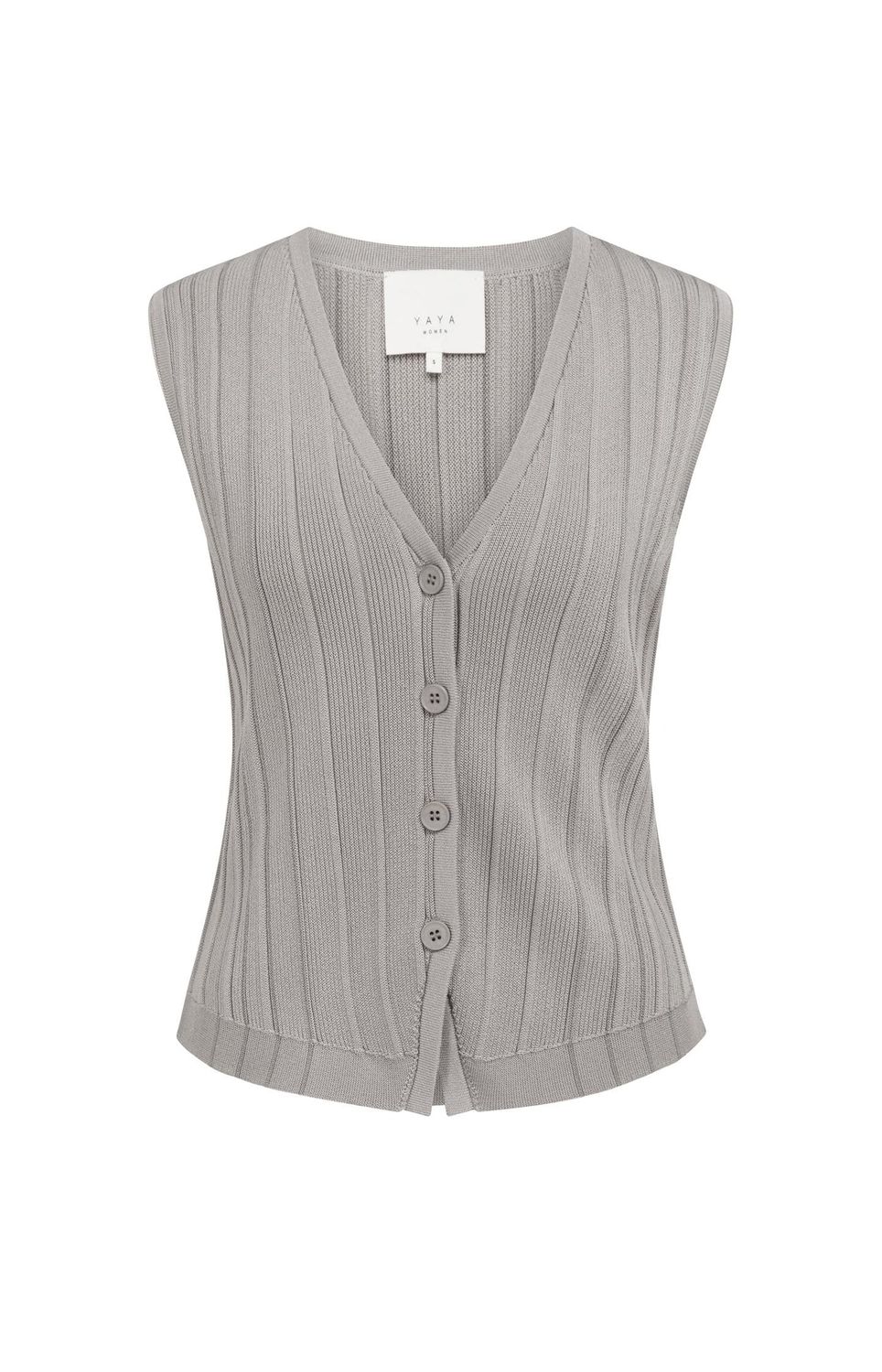 YaYa Gilet met streeppatroon 01-010161-606 ALABASTER GRAY DESSIN