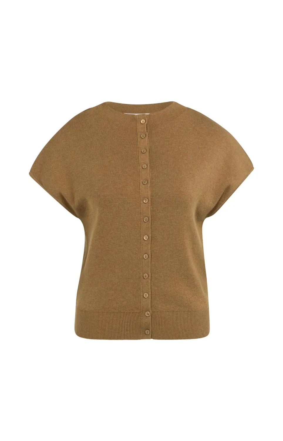 YaYa Gebreid vest met knopen 01-010163-607 FOXTROT BROWN MELANG