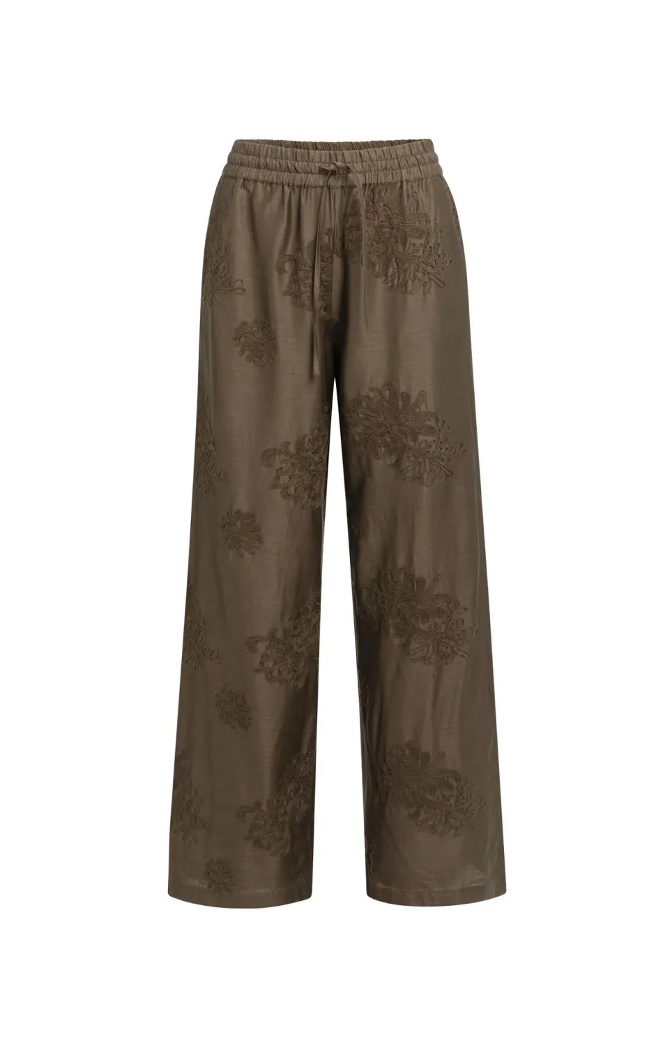 YaYa Broek met geborduurde details 01-301268-607 SLATE BLACK BROWN