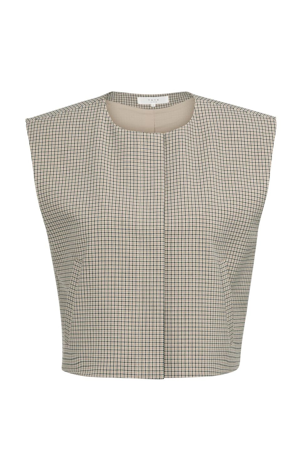 YaYa Geruit gilet 01-521008-607 BEIGE DESSIN
