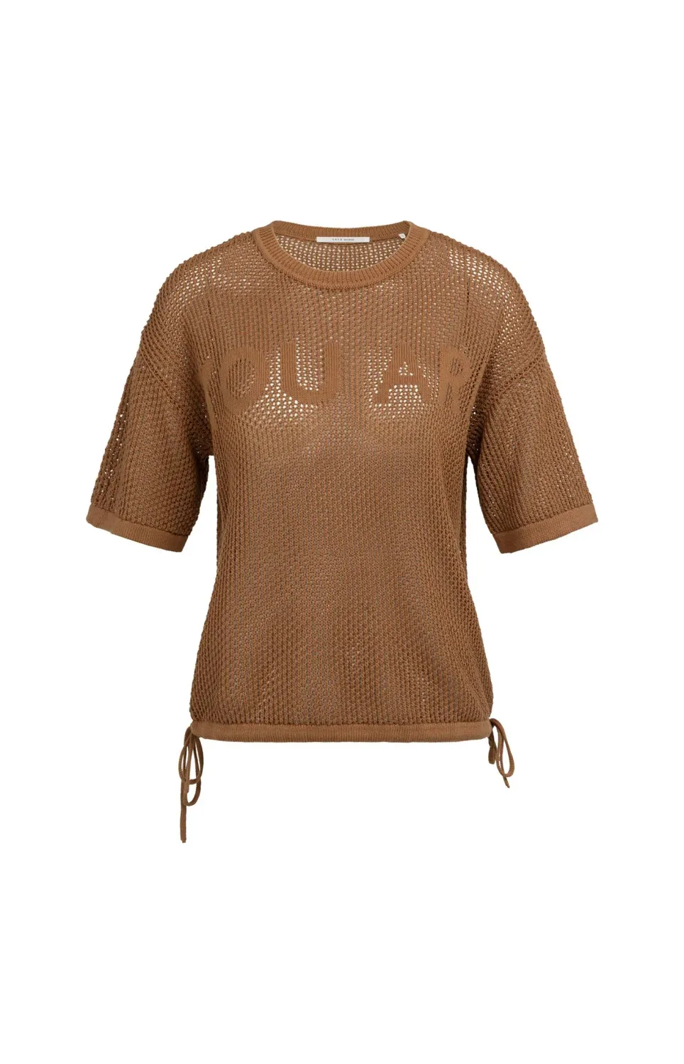YaYa Opengebreide top met artwork 01-000608-607 FOXTROT BROWN