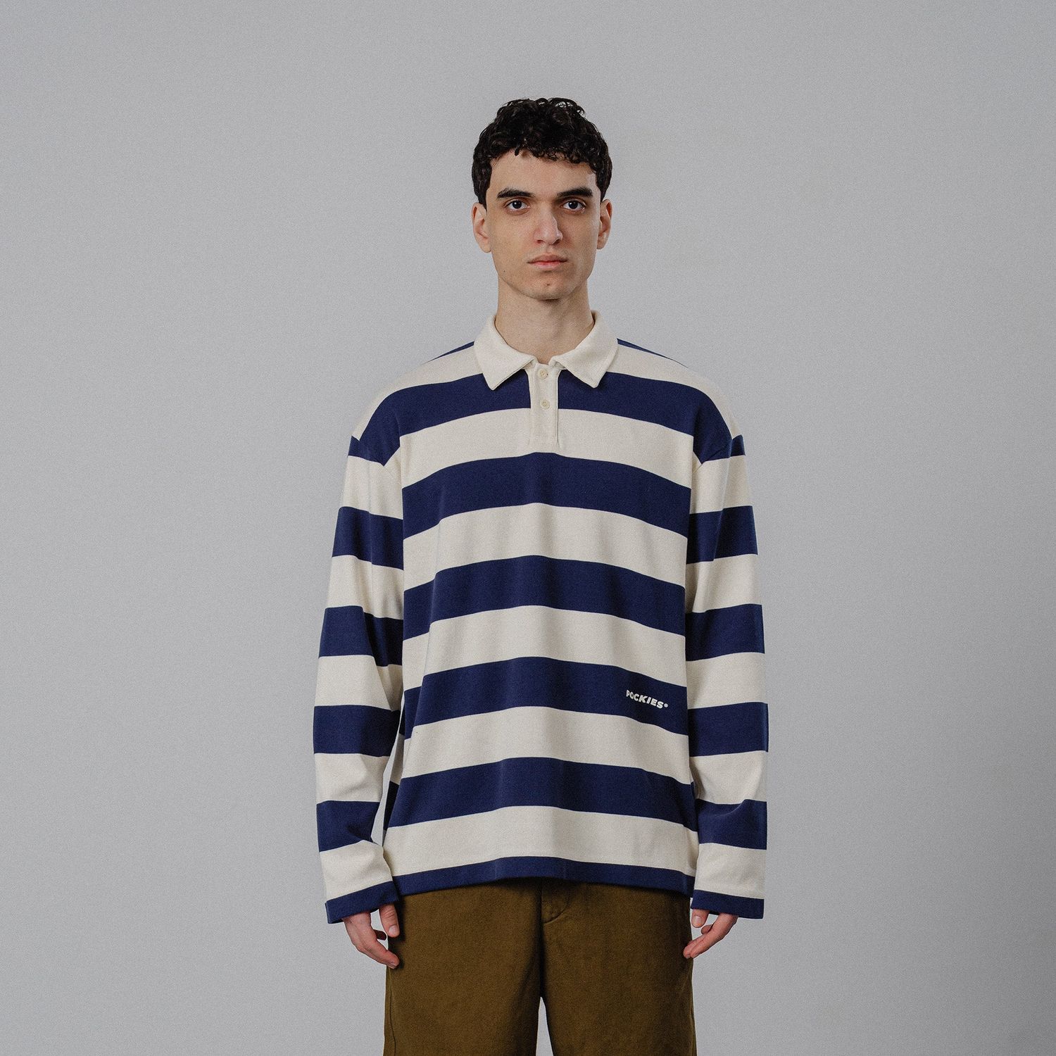 Pockies Striped LS Polo - Navy/OW PO-NOW-ST-262 Mixed Colors