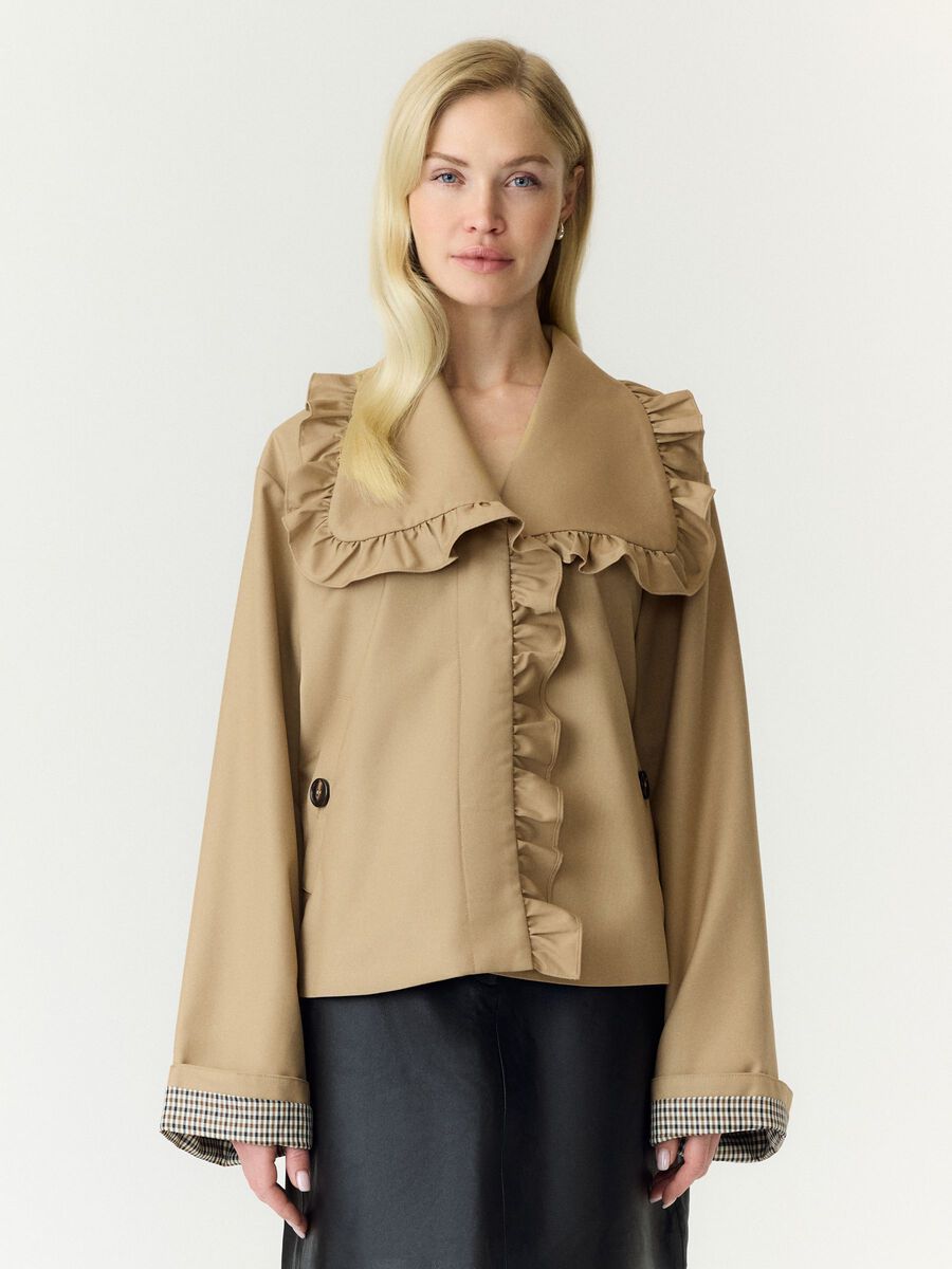 99999 - Algemene gro YASELSIA LS SHORT TRENCHCOAT 26041368 Incense