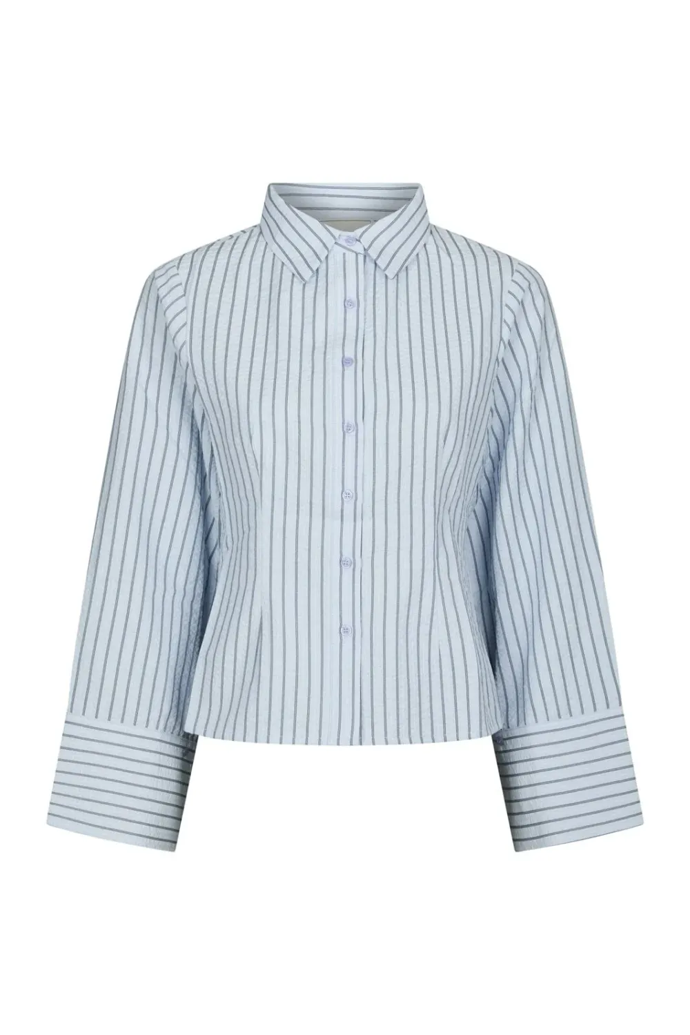 Neo Noir Rosa Striped Crepe Shirt 169301 Blue