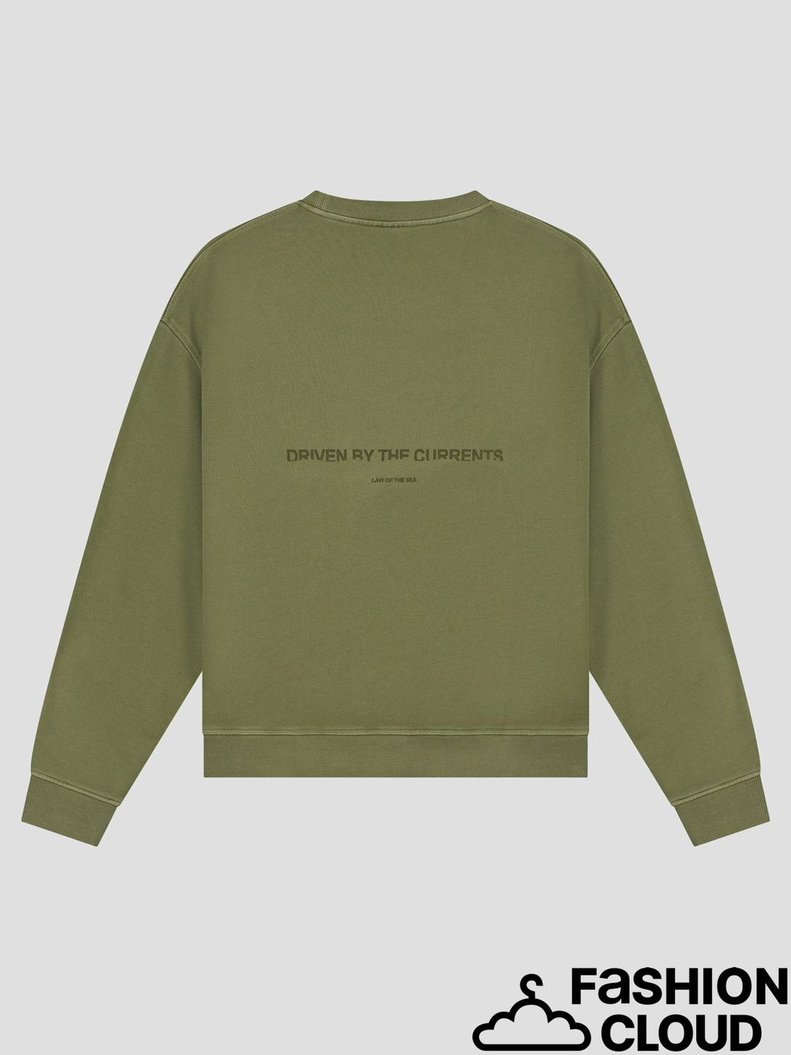 Law Of The Sea TORRIA GARMENT DYED CREWNECK SWEAT LAW-10518 Martini Olive