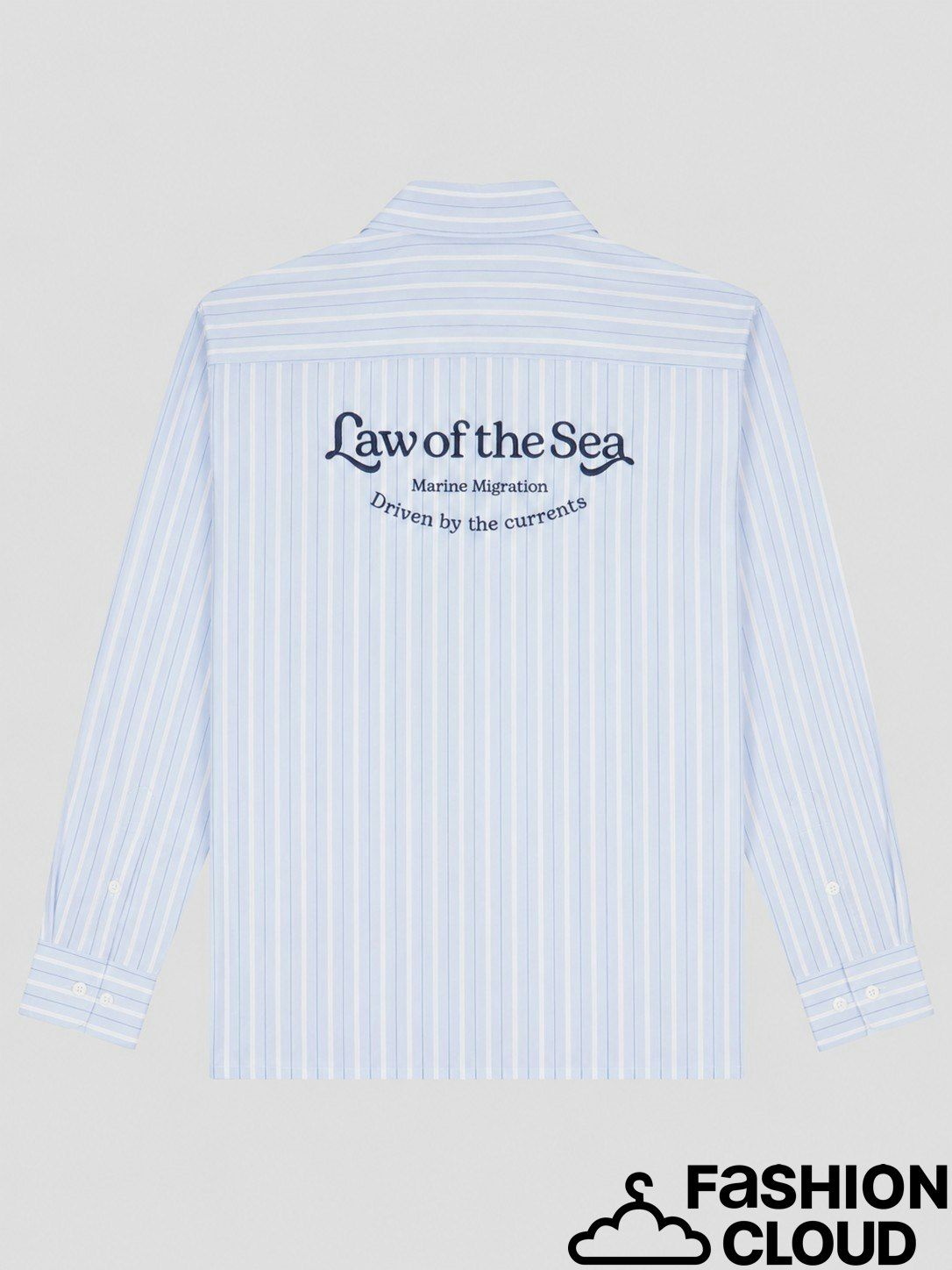 Law Of The Sea SQUALL YARN DYED STRIPED SHIRT LAW-10480 Light Blue
