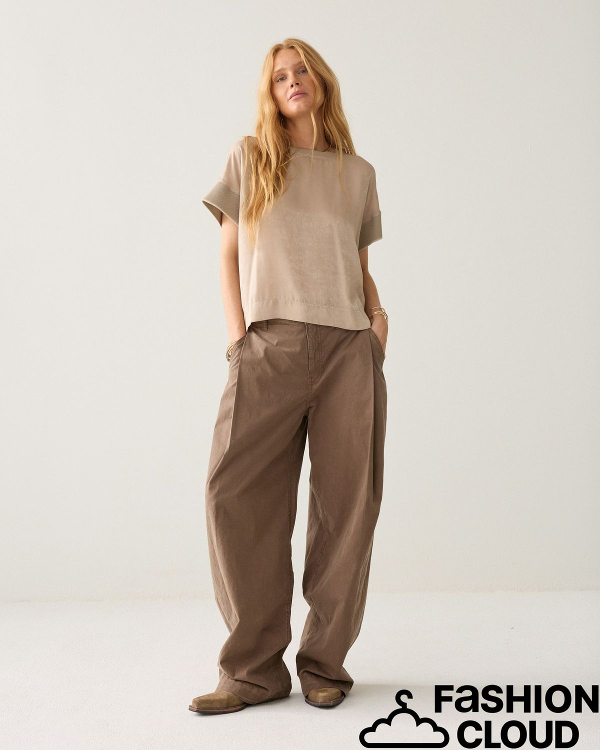 Summum Woman Satin jersey mix Boxy top 3s5330-30797 708