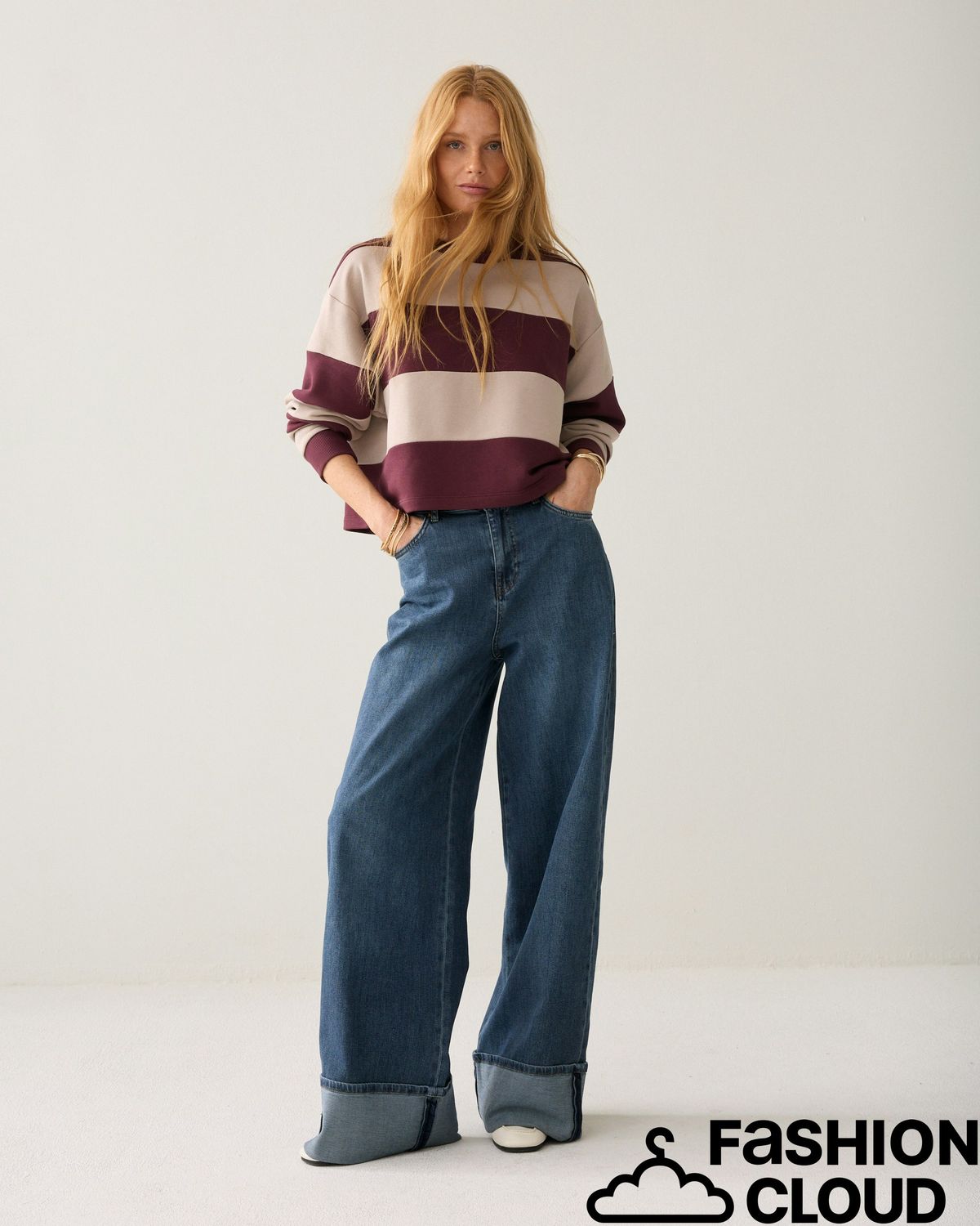 Summum Woman Big stripe Boxy sweatshirt 3s5336-30805 335