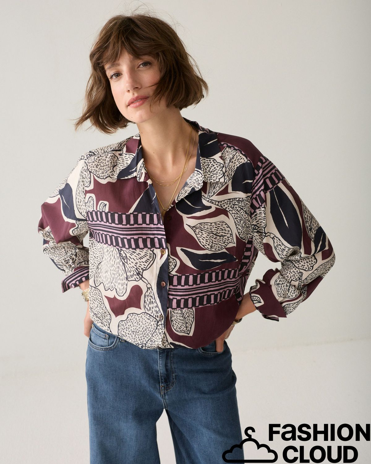 Summum Woman Blouse Scarf print 2s3561-12487 120