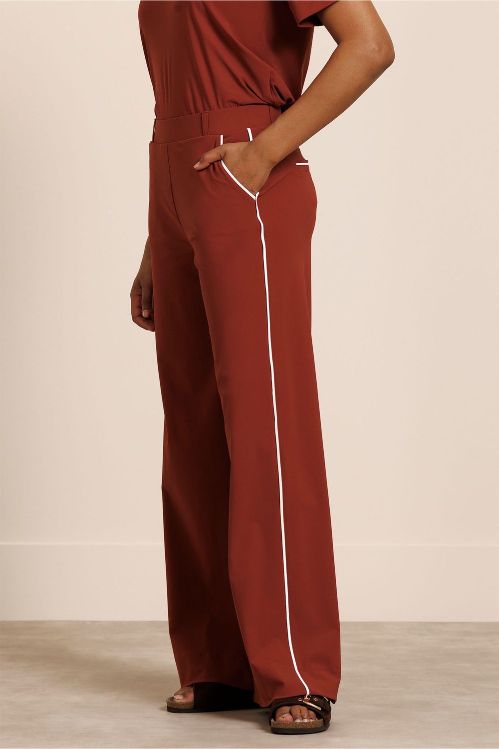 Studio Anneloes Lexie piping trousers 14029 rust