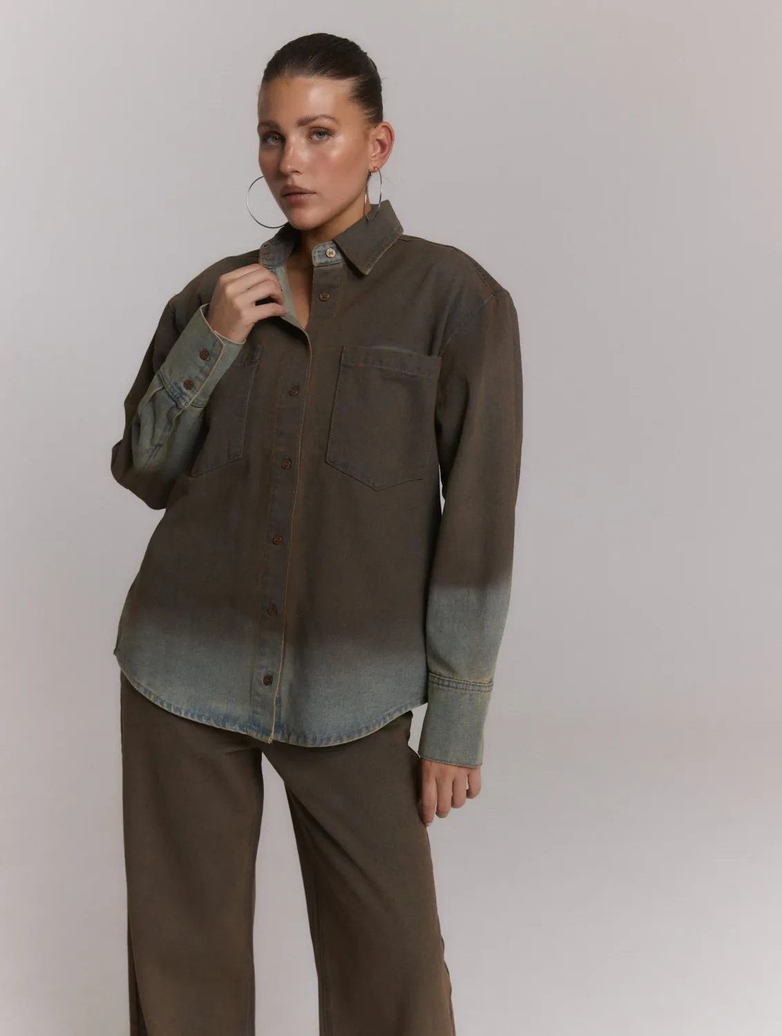 Refined NARO BLOUSE R2608973031 washed denim